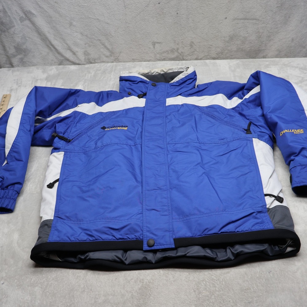 Columbia Challenge Series Jacket Men Large Blue Insulated Ski Snow Wind Rain VTG